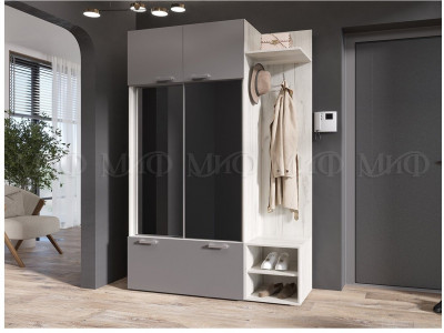 Прихожая Стелла ЛДСП (Дуб крафт белый/Графит)