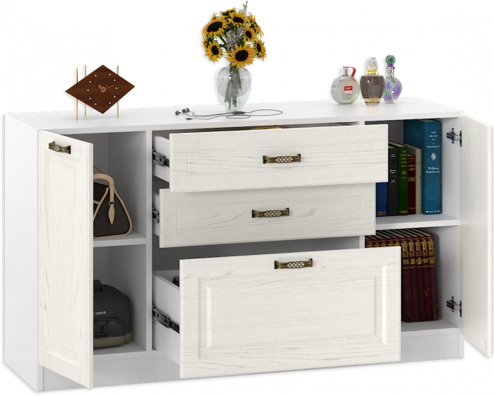 Ливерпуль Комод, ясень ваниль/белый