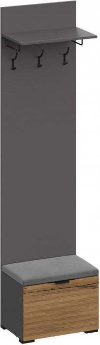 Модульная Прихожая Ома, набор №1, Графит/Дуб Тортуга, Simple 27