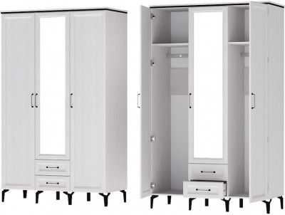 Шарм Шкаф Шк-3 Ясень Анкор Светлый/Рамка/Зеркало