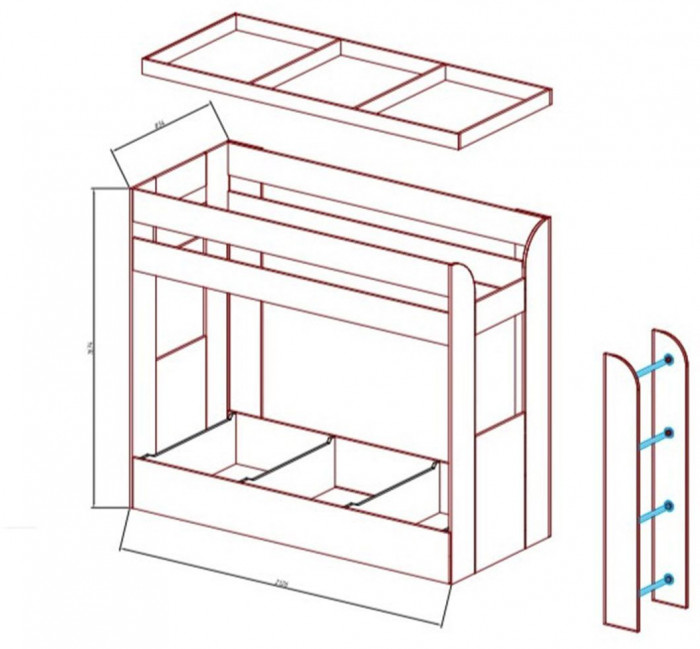 Карамель 75 кровать-диван Ясень Анкор Светлый / Бодега Темный / Ткань Саванна