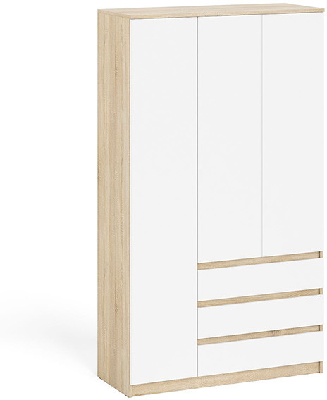 Мори Шкаф МШ1200.1, цвет дуб сонома/белый, ШхГхВ 120,4х50,4х209,6 см., НЕ универсальная сборка