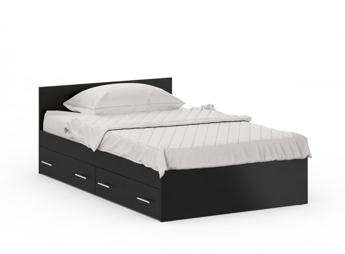 Спальня Стандарт 4-1200Я, венге/фасады ТВ тумбы МДФ чёрный глянец