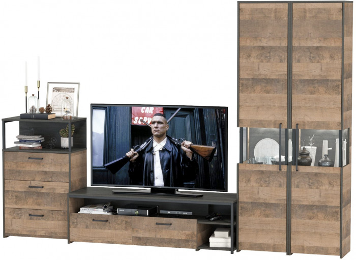 Трувор Гостиная 038, дуб гранж песочный/интра