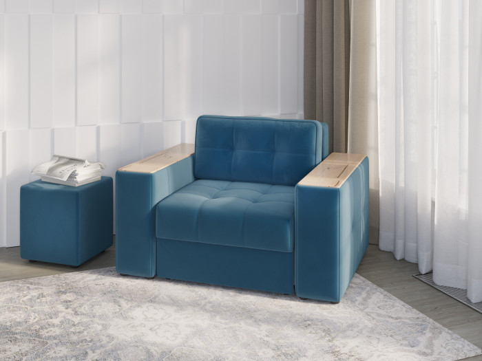 Кресло-кровать "Нави", Атлантида/МДФ дуб канадский