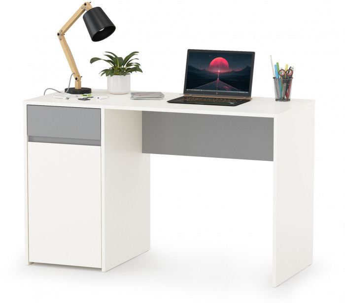 Торонто Компоновка № 11, цвет белый шагрень/стальной серый, ШхГхВ 400х53,1х195,7 см., универсальная сборка