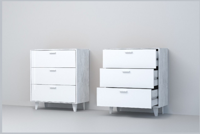 Эго Комод К-3 НГ (Камень Темный/Бетон Светлый)