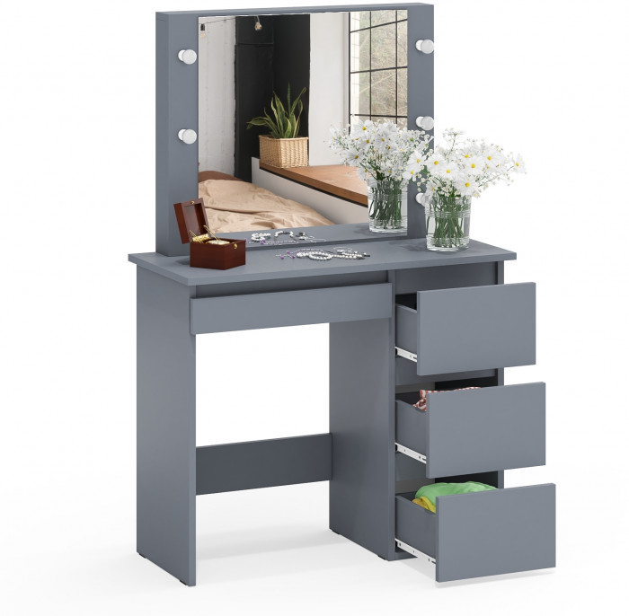 Стол косметический с подсветкой Сура, графит