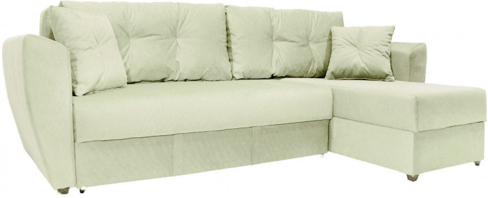 Диван-кровать угловой Амстердам Люкс, 150х200, еврокнижка, велюр, бежевый