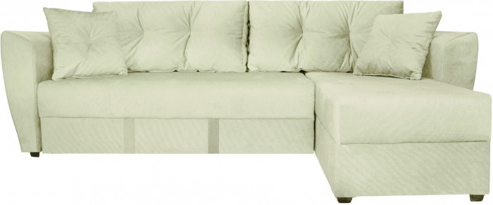 Диван-кровать угловой Амстердам Люкс, 150х200, еврокнижка, велюр, бежевый