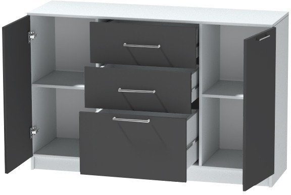Комод №3 "Иннэс-7", Белый/Графит